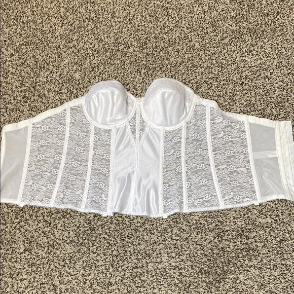 Dominique White Lace Strapless Bra/Corset  with Underwire - Picture 5 of 10